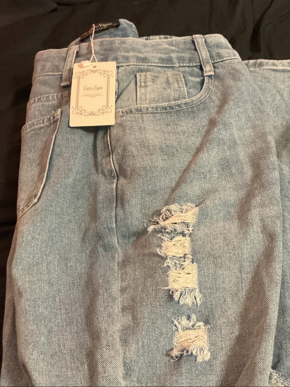 High-Rise Distressed Light Blue Jeans - Casual Stretch Denim